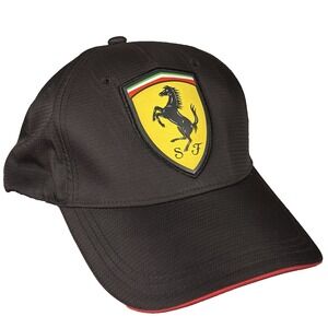 Official Licensed Authentic Ferrari Logo Hat w/ Adjustable Back Black Cap